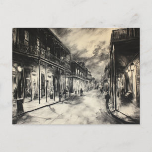 Französische Viertel Vintage-Kohle-Postkarte Postkarte