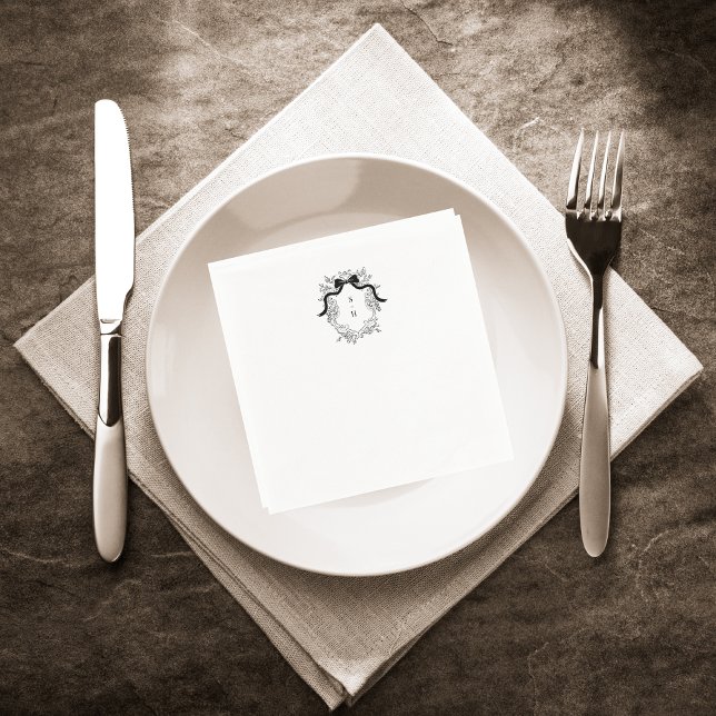 Französische Viktorianische Monogram Wedding Party Serviette (Von Creator hochgeladen)