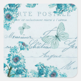 Französische Vintage Aufkleber mit Blumen und Blum