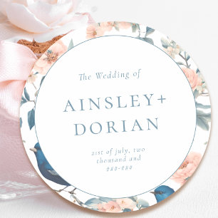 Französische Vintage Chinoiserie Hochzeit Runder Aufkleber