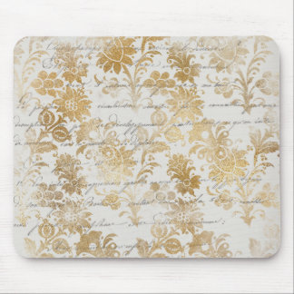 Französische Vintage-Goldblumen Mousepad