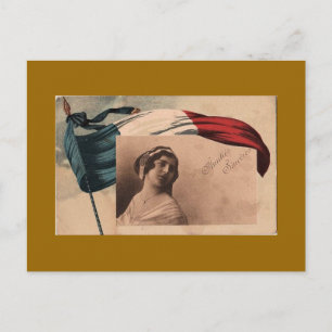 Französische Vintage-Postkarte für Frauen Postkarte