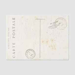 Französische Vintage-Postkarte mit Poststempel auf Seidenpapier