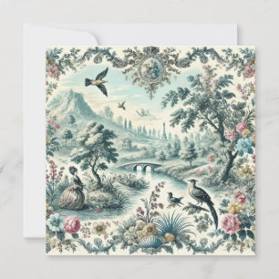 Französische Vintage-Toile-Karte Karte