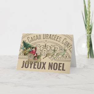 Französische Weihnachtskarte 'Joyeux Noel Santa Re Feiertagskarte