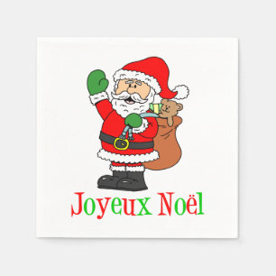 Französische Weihnachtsservietten Joyeux Serviette