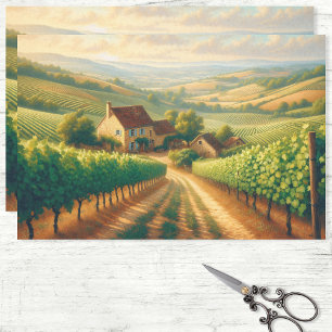 Französische Weinberg-Ölgemälde-Dekoupage Seidenpapier