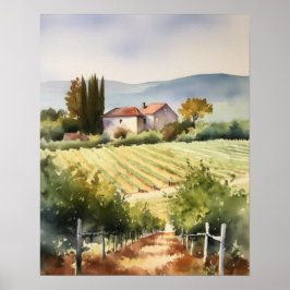 Französische Weinberge Landschaft Kunst, Dichtung  Poster