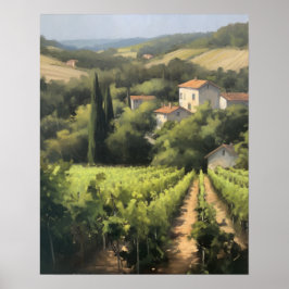 Französische Weinberge Landschaft Kunst, Dichtung  Poster