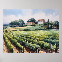 Französische Weinberge Landschaft Kunst, Dichtung  Poster