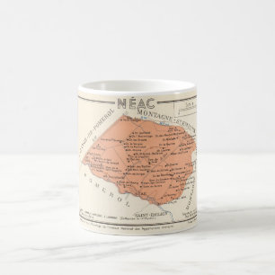 Französische Weine - farbenfrohe Karte Kaffeetasse