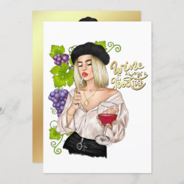 Französische Weine Junggeselinnen-Abschied Einladu Einladung