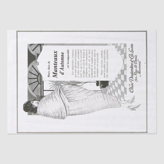 Französische Werbung Decoupage Extravagant Lady Vi Seidenpapier (Vorderseite)