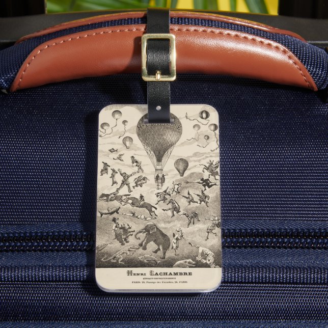 Französische Werbung für Ballonhersteller Gepäckanhänger (Vorderseite Insitu 2)