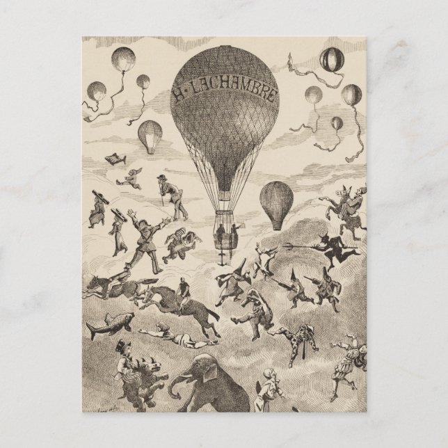 Französische Werbung für Ballonhersteller Postkarte (Vorderseite)