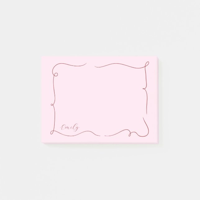 Französische Whimsical-Schrift benutzerdefinierter Post-it Klebezettel (Vorderseite)