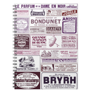Französische Zeitungsanzeigen von 1910 Notizblock
