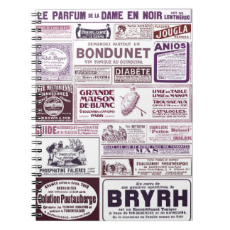 Französische Zeitungsanzeigen von 1910 Notizblock