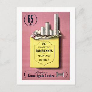 Französische Zigaretten Vintage Poster wiederherge Postkarte