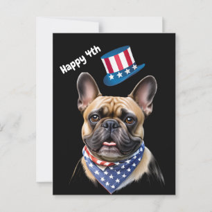 Französischen Bulldoggen Amerika 4.Juli Postkarte