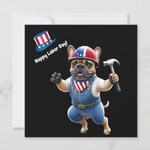 Französischen Bulldoggen Happy Labor Day Feiertagskarte