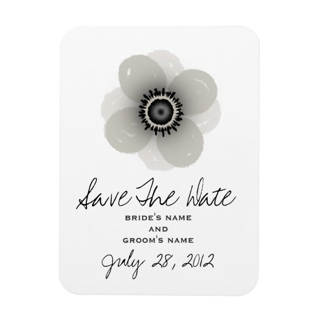 Französischer Anemone Wedding Save the Date Magnet (Vertikal)