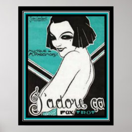 Französischer Art Deco Fox Trot Print 16 x 20 Poster