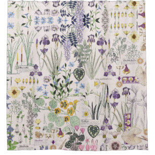 Französischer Art Nouveau Vintage Blumen Duschvorh Duschvorhang