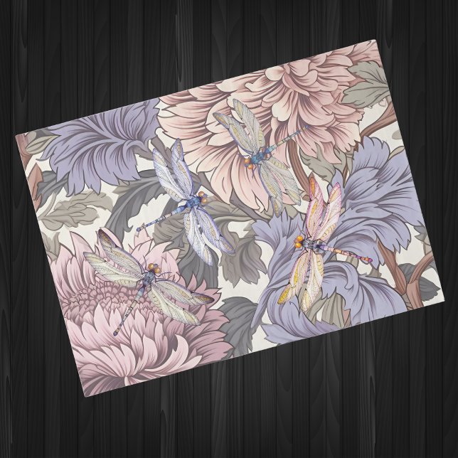 Französischer Bauernhof Floral Lavender Pink Drago Seidenpapier (Von Creator hochgeladen)