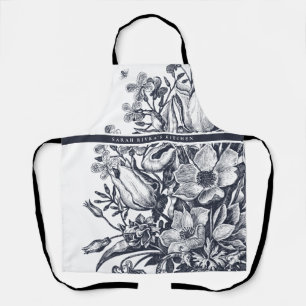 Französischer Bauernhof Floral Navy & White Schürze