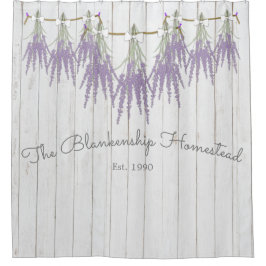 Französischer Bauernhof Lavender Bundle White Bow Duschvorhang