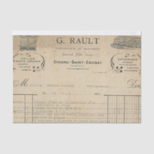 Französischer Beleg Seidenpapier