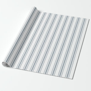 Französischer Blau getupfter Streifen Geschenkpapier