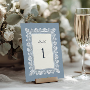 Französischer Blaue Spitzenrahmen Hochzeit Tischnu