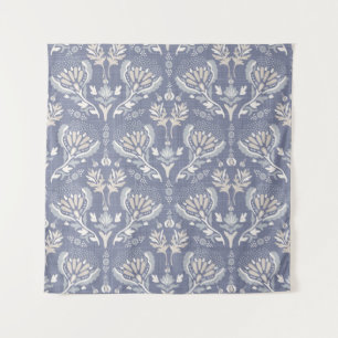 Französischer blauer Damast, shabby chic. Wandteppich