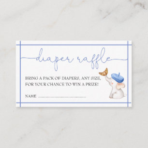 Französischer Bonjour Bebe Blue Boy Diaper Raffle Begleitkarte