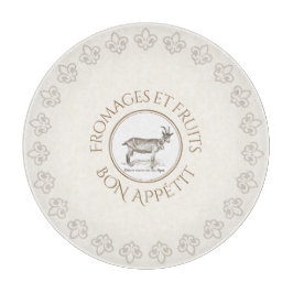 Französischer Bonmot Obst und Käse Ziege Schneidebrett