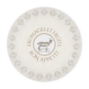 Französischer Bonmot Obst und Käse Ziege Schneidebrett