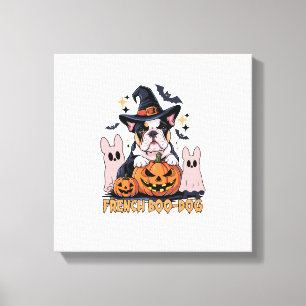 Französischer Boo Hund Cute Frenchie Halloween Gei Leinwanddruck