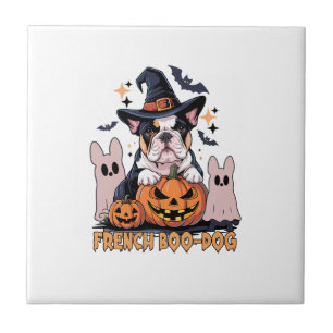 Französischer Boo Hund Süßer Franzose Halloween Ge Fliese