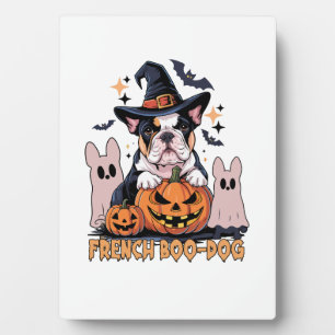 Französischer Boo Hund Süßer Franzose Halloween Ge Fotoplatte