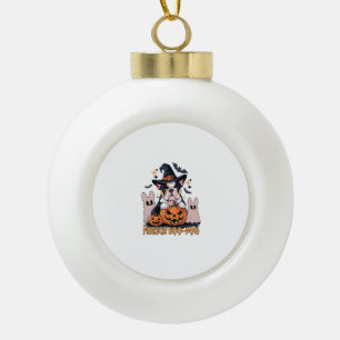 Französischer Boo Hund Süßer Franzose Halloween Ge Keramik Kugel-Ornament