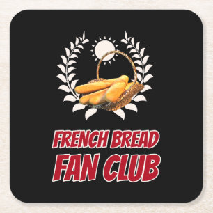 Französischer Brot Fanclub Lustiger Foodie Humor Rechteckiger Pappuntersetzer