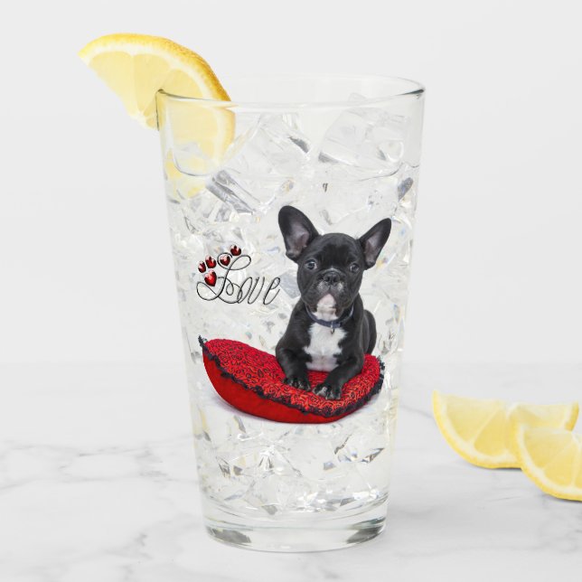 Französischer Bull Dog - Französische Liebe Glas (Vorderseite Ice)