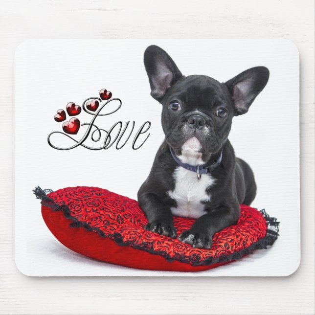 Französischer Bull Dog - Französische Liebe Mousepad (Vorne)