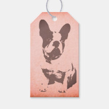FRANZÖSISCHER BULL-HUND-GIFT-TAG IN PINK