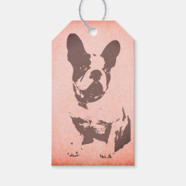 FRANZÖSISCHER BULL-HUND-GIFT-TAG IN PINK GESCHENKANHÄNGER