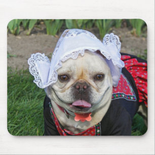 Französischer Bull-Hund mit Lace Hat Mousepad