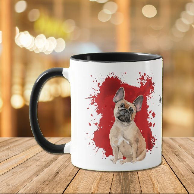 Französischer Bulldog-Abstrakter Hintergrund Tasse (Von Creator hochgeladen)