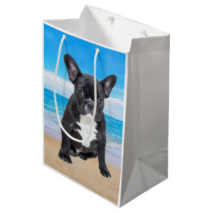 Französischer Bulldog am Strand Mittlere Geschenktüte